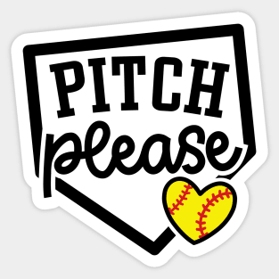 Pitch Please Softball Player Mom Cute Funny Sticker